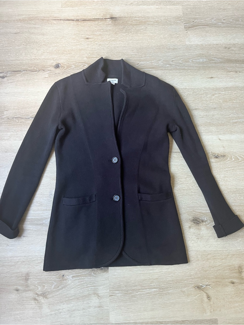 J. Crew Black Two-Button Sweater Blazer